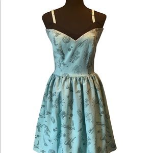 Rock Steady Atomic Space Cadet Print Pinup Dress.